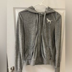 PINK Victoria's Secret Y2K Gray Hoodie with Logo